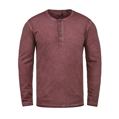Abbildung von Solid Sdtimur Langarmshirt, Herren, Größe: Large, Wine red