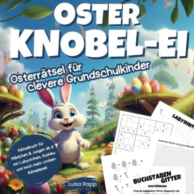 Abbildung von Oster Knobel Ei: Osterrätsel für clevere Grundschulkinder: Rätselbuch Mädchen und Jungen ab 8 mit Labyrinthen, Sudoku noch mehr coolem Rätselspaß Das perfekte Ostergeschenk Kinder