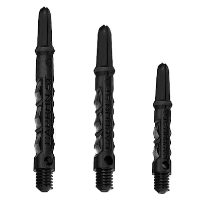 Abbildung von Harrows Dart Shafts Carbon ST Stiele mit Pyramidenringen, Tweenie, Schwarz