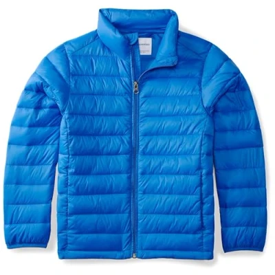 Abbildung von Amazon Essentials Jungen Leichte, Wasserbeständige Pufferjacke, Verstaubar, Blau, 10 Jahre