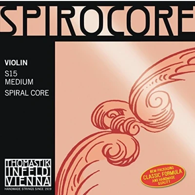 Abbildung von Thomastik Einzelsaite für 4/4 Violine Spirocore E Saite Spiralseil Kern, Chromstahl umsponnen, mittel