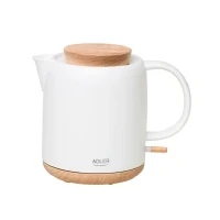 Abbildung von Adler Wasserkocher AD 1304, aus Keramik, 1,0L, 1200W, abnehmbarer Deckel, weiß