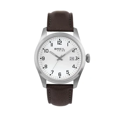 Abbildung von Breil Herren Chronograph Classic Elegance mit Armband aus Leder, Wasserdichtigkeit: 5 Bar, Gehäusedurchmesser: 42 mm, EW0663