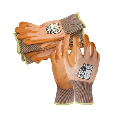 Abbildung von NITREX 265RP 5 Paar allgemeine Handling Handschuhe, Schaumstoff Nitril Handflächenbeschichtung, schnittfest, nachhaltig, atmungsaktiv, Größe 10, XL