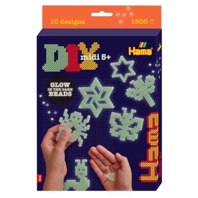 Abbildung von HAMA 3414 Bügelperlen Midi Geschenkpackung Nachtleuchtend (glow in the dark)