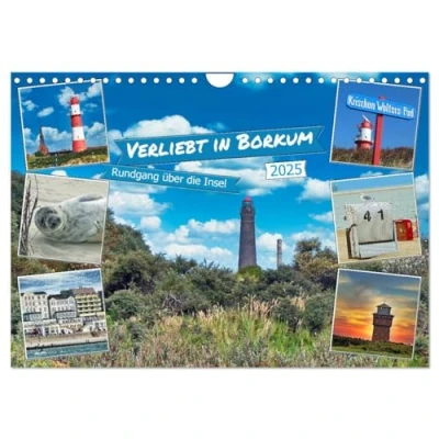 Abbildung von Verliebt in Borkum (Wandkalender 2025 DIN A4 quer), CALVENDO Monatskalender