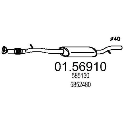 Abbildung von MTS 01.56910 Mittelschalldämpfer 1770 OPEL: Agila A