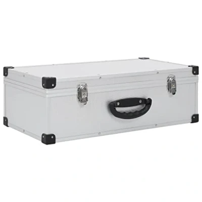 Abbildung von vidaXL CD Koffer für 80 CDs mit 2 Schlüsseln DJ Case Box Alukoffer Aufbewahrungsbox Transportbox Sortimentskoffer Aluminium ABS Silbern DVD