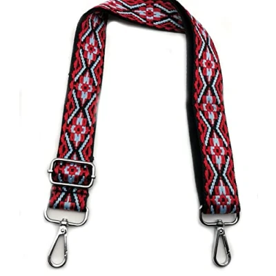 Abbildung von Taschengurte zum Wechseln, Rot Verstellbarer Schulterriemen für Taschen, Schultergurt Tasche Bunt mit Silber Karabiner, Umhängegurt Taschengurt Breit 3.8cm Damen Taschen DIY, #12