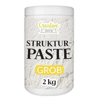 Abbildung von Creative Deco Malpaste Strukturpaste 2 kg Weiße Spachtelmasse für Acrylmalerei Modellierpaste