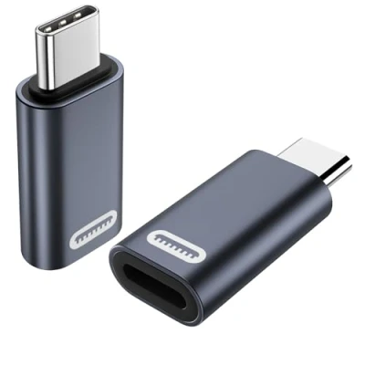 Abbildung von TiMOVO Lightning Buchse auf USB C Stecker Adapter, 2 Stück Adapter mit PD 35W Schnell Laden/Datenübertragung für iPhone 15/16/Pro/Pro Max/Plus/iPad Pro/Air, Grau