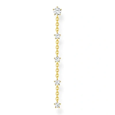 Abbildung von Thomas Sabo Damen Einzel Ohrstecker Vintage mit Weißen Steinen 925er Sterlingsilber 750er Gelbgold Vergoldung Zirkonia, H2194 414 14