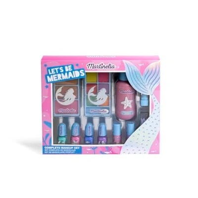 Abbildung von MARTINELIA Meerjungfrau Make up Set für Kinder Schönheitsset Mädchen Nagellack, Paletten, Lippenstifte und Highlighter Geschenkbox