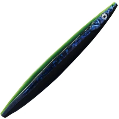 Abbildung von Savage Gear Line Thru Sandeel Meerforellenköder, Farbe:Black N Yellow Glow, Länge/Gewicht:8.5cm / 11g