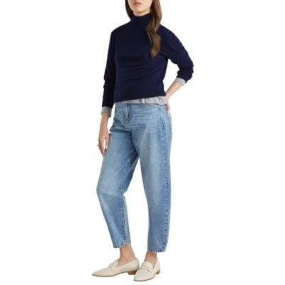 Abbildung von United Colors of Benetton Merino Turtleneck Strickpullover Strickpullover, Damen, Größe: 34, Blue