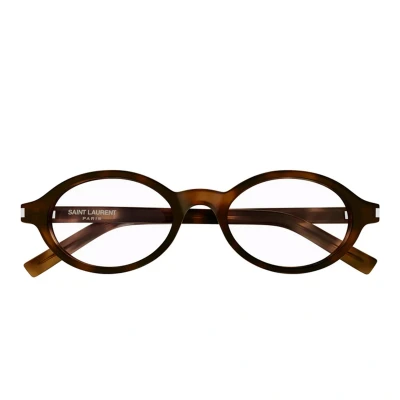 Abbildung von SAINT LAURENT Damen SL 751 JEANNE OPT 003 Rahmen von BRILLEN Acetat Havanna Transparent Rund