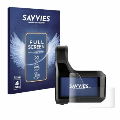 Abbildung von Savvies 4 Stück Full Screen Schutzfolie für Shimano Steps SC EM800 Cover Displayschutz Folie [3D Curved, Transparent, Anti Fingerabdruck]