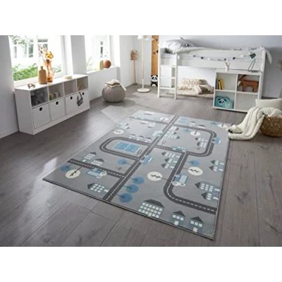 Abbildung von HANSE Home Teppich &quot;Town&quot;, rechteckig, Kurzflor, Kinderteppich, Spielteppich, Straßen Design, Kinderzimmer