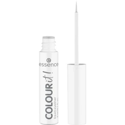 Abbildung von essence COLOUR it! liquid eyeliner, Nr. 02, Weiss, langanhaltend, hochpigmentiert, schnelltrocknend, farbintensiv, vegan, ohne Mikroplastikpartikel, Nanopartikel frei, Parfüm, 1er Pack (3ml)