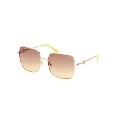 Abbildung von Guess Damen GU7906 H 32F Gläser SONNENBRILLEN Metall Gold Braun Quadratisch Normal Schattiert