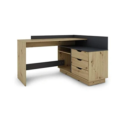 Abbildung von byLIVING Eckschreibtisch &quot;Bern&quot;, mit viel Stauraum, Breite 129 cm, rechts oder links montierbar