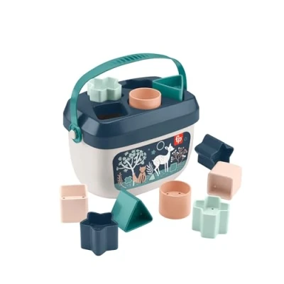Abbildung von Fisher Price Babys erste Bausteine Marineblaues Kitz, Set mit 10 Bausteinen zum Stapeln und Sortieren, Bauspielzeug, Babyspielzeug für Kleinkinder ab 6 Monaten, HJP20