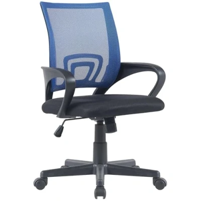Abbildung von CLP Bürostuhl Genius I Höhenverstellbarer Schreibtischstuhl Mit Netz Bezug, Farbe:blau