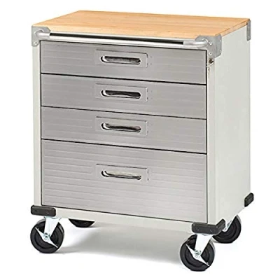 Abbildung von Seville Classics Werkstattwagen mit 4 Schubladen, 71.1 x 50.8 87.6 cm (LxBxH), grau