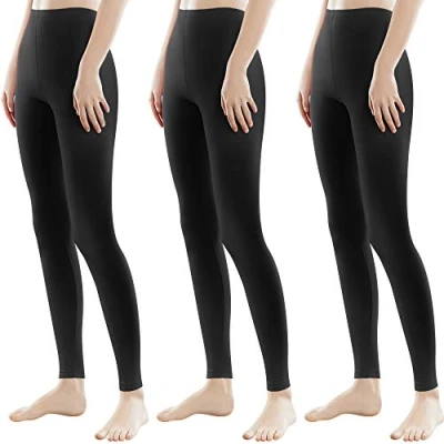 Abbildung von Libella 3er Pack Damen Lange Leggings bunt mit Hohe Taille Slim Fit Fitnesshose Sport aus Baumwolle 4108 Schwarz L
