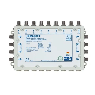 Abbildung von JULTEC JRM0908T 2 Satelliten Multischalter 9/8 für 8 Teilnehmer Receivergespeist ohne Strom/Stromanschluss, Druckgussgehäuse, Neueste Generation