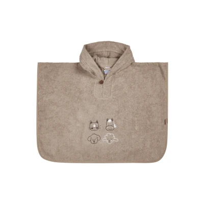 Abbildung von Sterntaler Poncho Bauernhof Bademantel für Kinder, Größe: One Size, Sandbraun