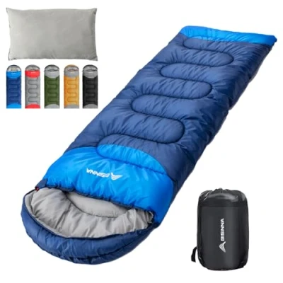 Abbildung von BISINNA Schlafsack 1.9kg 4 Jahreszeiten Wasserdichter Warmer Deckenschlafsack mit Kompressionssack für Erwachsene, Damen, Herren Outdoor Camping, Wandern, Rucksackreisen