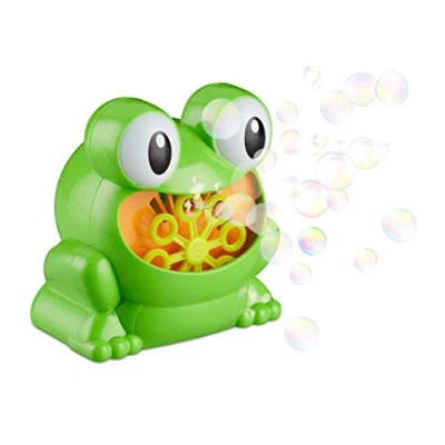 Abbildung von relaxdays Seifenblasenmaschine &quot;Frosch&quot; 13 cm