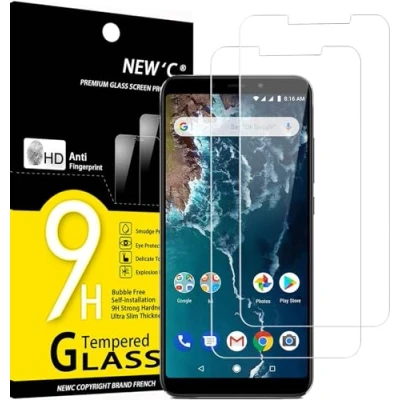 Abbildung von NEW&#039;C 2 Stück, Panzer Schutz Glas für Xiaomi Mi A2, 6X, Frei von Kratzern, 9H Härte, HD Displayschutzfolie, 0.33mm Ultra klar, Ultrabeständig
