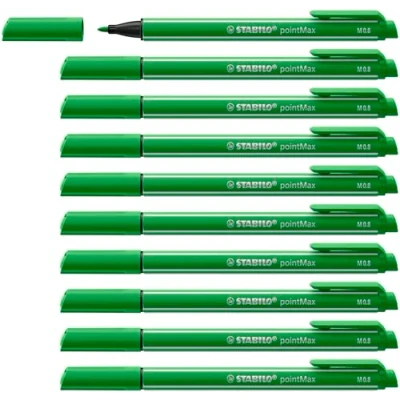 Abbildung von Filzschreiber STABILO pointMax 10er Pack laubgrün
