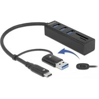 Abbildung von 3 Port USB 3.2 Gen 1 Hub + SD und Micro Card Reader mit Type C oder Typ A Anschluss,