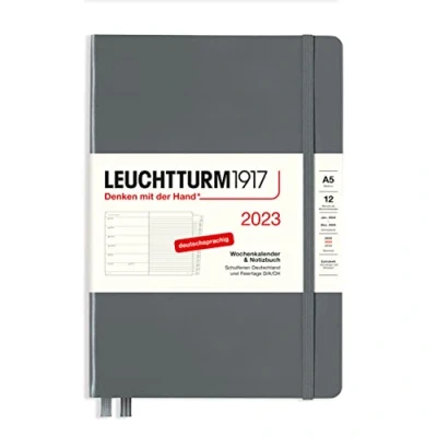 Abbildung von LEUCHTTURM1917 365675 Wochenkalender &amp; Notizbuch Medium (A5) 2023,12 Monate, Anthrazit, Deutsch