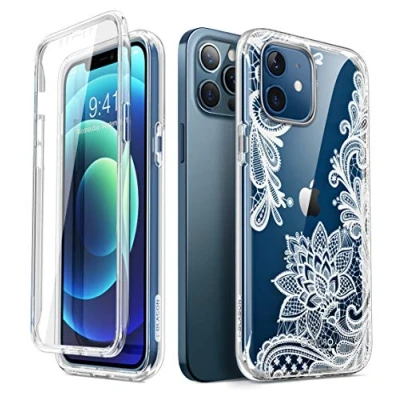 Abbildung von i Blason Glitzer Hülle für iPhone 12 / Pro (6.1&#039;&#039;) Handyhülle 360 Grad Case Bumper Schutzhülle Cover [Cosmo] mit Displayschutz 2020, Lace