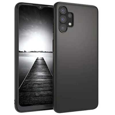 Abbildung von EAZY CASE Handyhülle Silikon mit Kameraschutz kompatibel Samsung Galaxy A32 5G in Schwarz Matt, Ultra dünn, Slimcover, Silikonhülle, Hülle, Softcase, Backcover