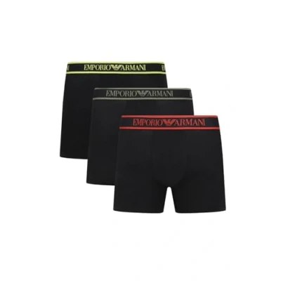 Abbildung von Emporio Armani Herren CORE Logoband 3 Pack Boxer Shorts, Nero/Nero/Nero, L