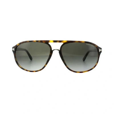 Abbildung von TOM FORD Herren FT0447 JACOB 52B Gläser SONNENBRILLEN Acetat Havanna Rauch Rund Normal Schattiert