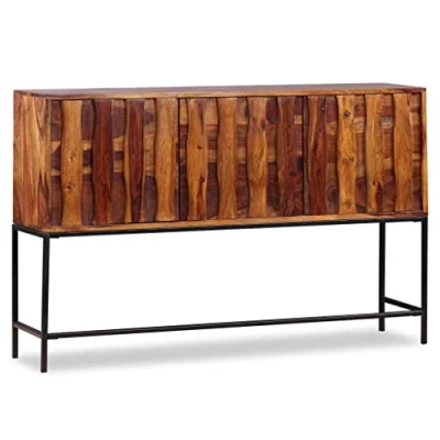 Abbildung von vidaXL Sheesham Holz Massiv Sideboard mit 2 Schrankfächern Kommode Beistellschrank Mehrzweckschrank Anrichte Schrank Standschrank 120x30x80cm