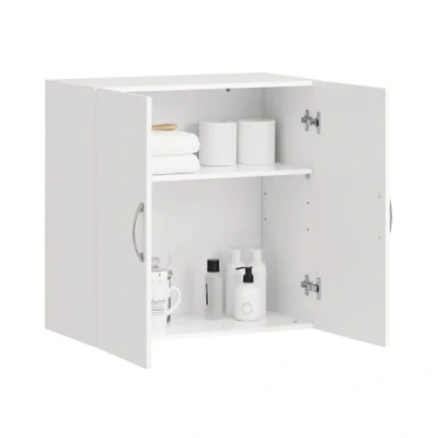 Abbildung von SoBuy® FRG231 W Hängeschrank mit Zwei Türen Wandschrank Badschrank Küchenschrank Medizinschrank Badmöbel Weiß BHT ca: 60x60x30cm