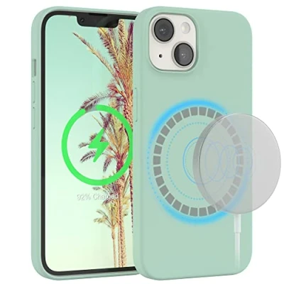 Abbildung von EAZY Case Silikonhülle für iPhone 14 Hülle mit MagSafe Silikon Grün weich stoßfeste Handyhülle Schutzhülle Kameraschutz Dünn Premium Schutz Cover TPU Phone Bumper in Mint