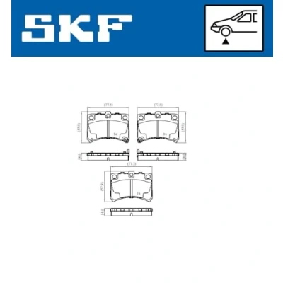Abbildung von SKF VKBP 81125 A Bremsbelagsatz mit akustischer Verschleißwarnung DAIHATSU: CUORE 6