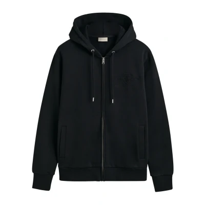 Abbildung von GANT Tonal Archive Shield Sweatjacke, Herren, Größe: Medium, Black