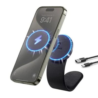 Abbildung von C02 Pro Series Magnetic Wireless Charging Car Mount von Baseus Schwarz Aluminium
