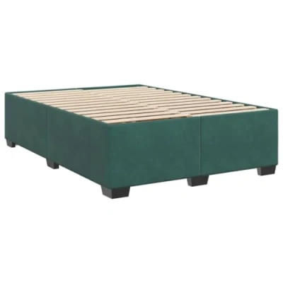 Abbildung von vidaXL Bettgestell, Bettrahmen mit Lattenrost, Polsterbett Bett für Schlafzimmer, Doppelbett Schlafzimmerbett, Dunkelgrün 140x200cm Samt