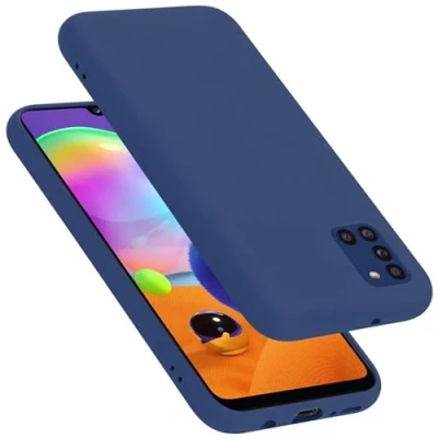 Abbildung von Cadorabo Hülle kompatibel mit Samsung Galaxy A31 Silikon Handyhülle für Case aus flüssigem kratzfeste und stoßfeste dünne TPU Schutzhülle LIQUID BLAU