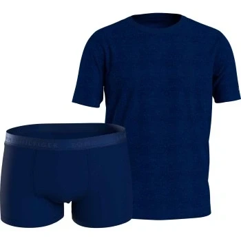 Abbildung von Tommy Hilfiger Herren Pyjama Set Kurz, Blau (Desert Sky/Desert Sky), S